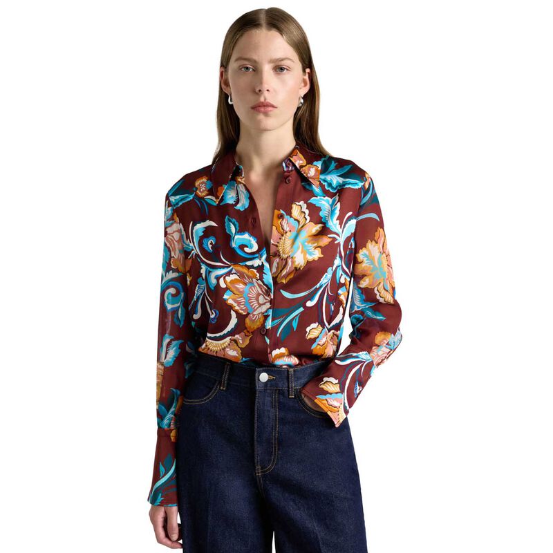 Cue Maroon Wildflower Melody Shirt image number 0